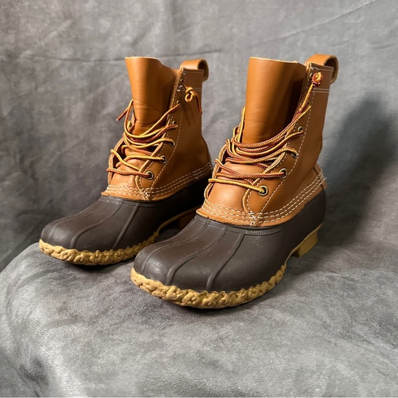 L.L. Bean Bean Boots Leather/Rubber Duck Boot Waterproof Core Size 7 BM Preppy - Picture 5 of 10